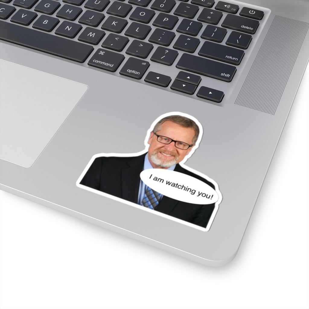 Glossy Sticker — "I am watching you!" Funny Secret Shopper Face Kiss-Cut Sticker